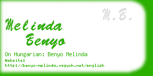 melinda benyo business card